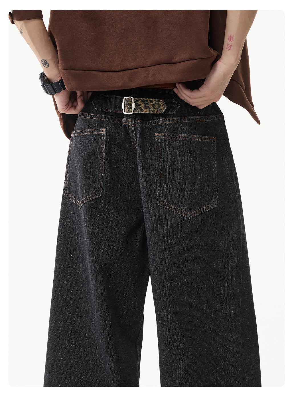 Jean droit et ample en denim brut vintage