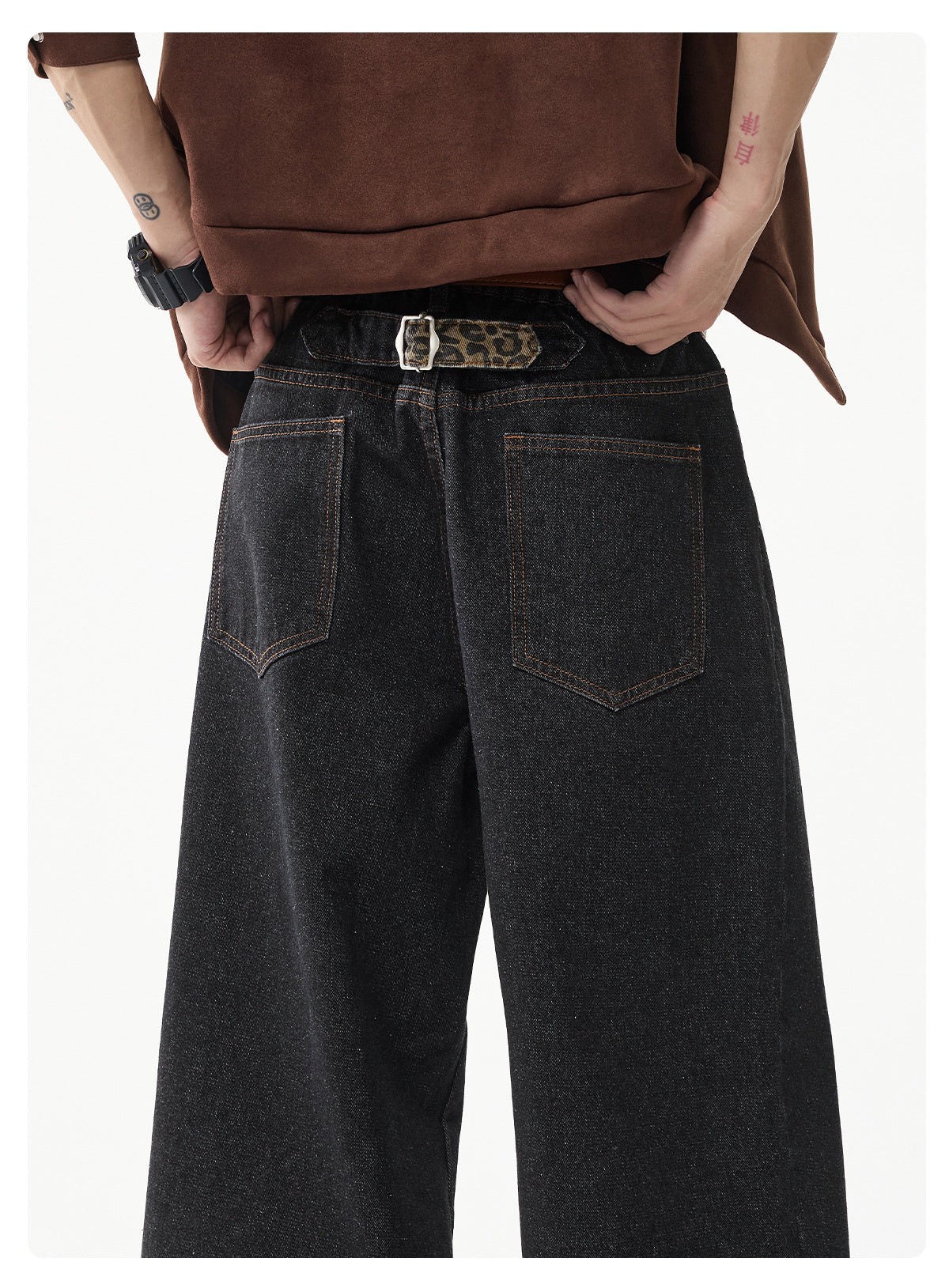 Jean droit et ample en denim brut vintage
