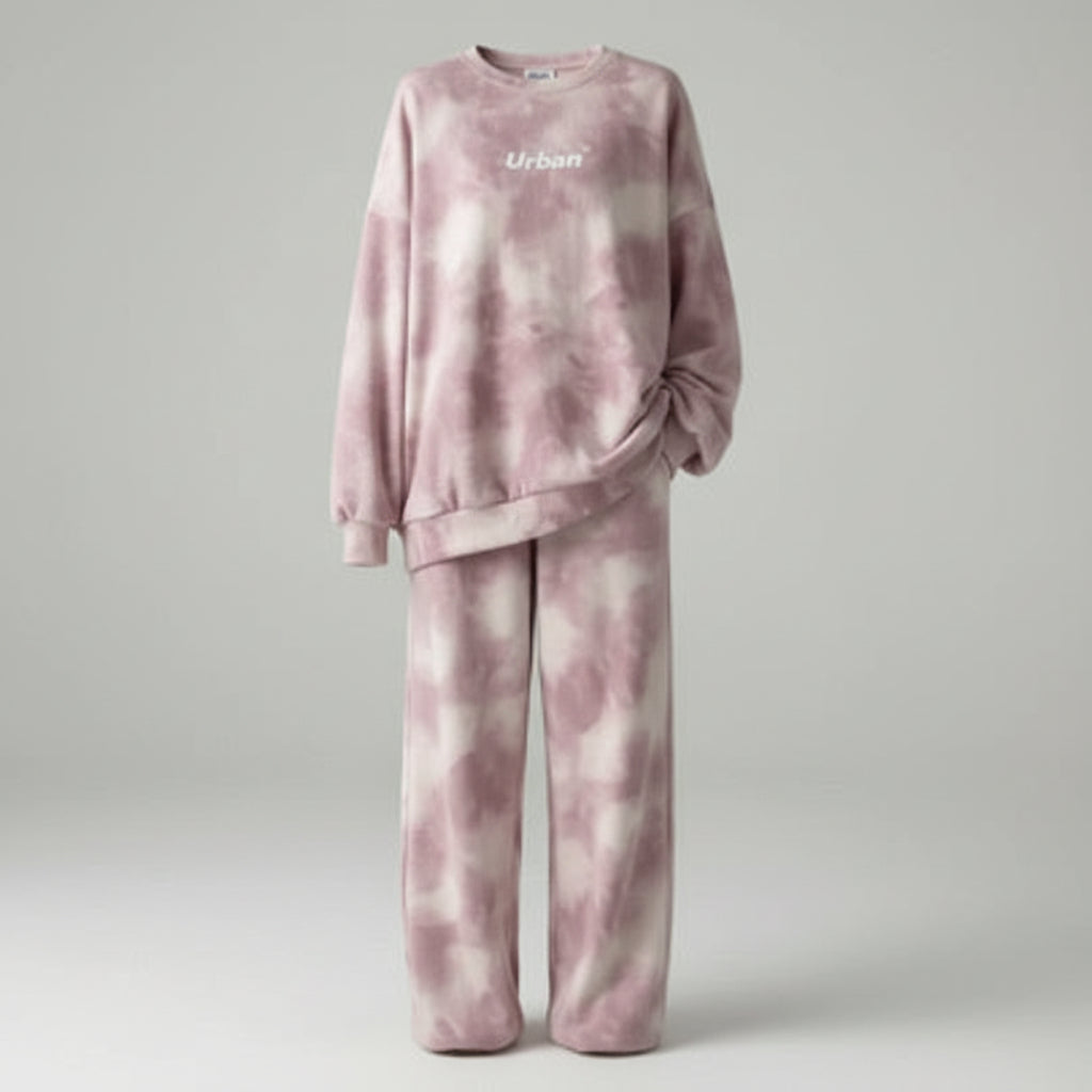 Ensemble tie-dye : sweat à capuche ample et pantalon de jogging large