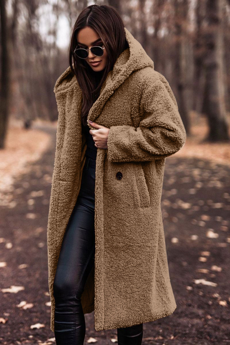 Manteau long en laine pour femme