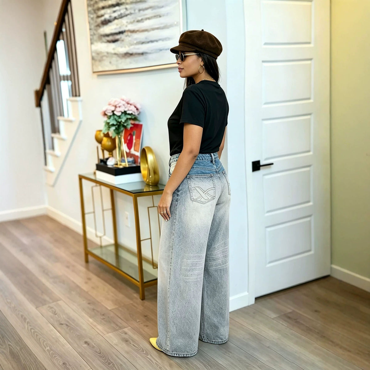 Pantalon en denim délavé