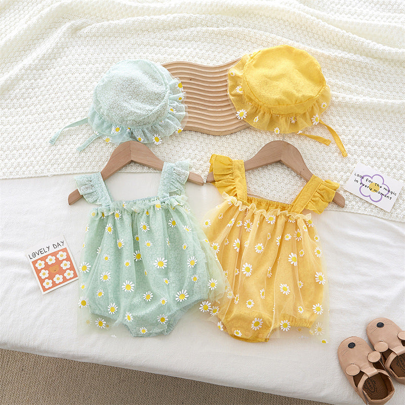 Grenouillère  pour bébé fille, sans manches,