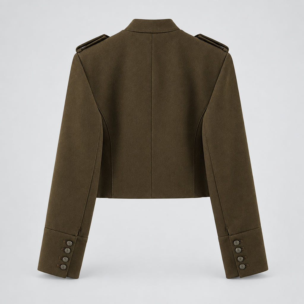 Ensemble tailleur pour femme : veste à col à brides et pantalon