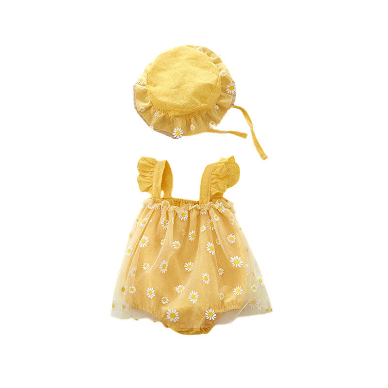 Grenouillère  pour bébé fille, sans manches,