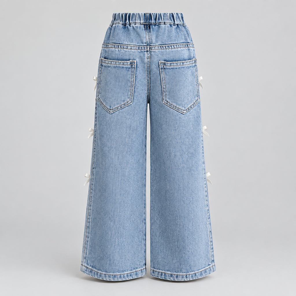 Pantalon en jean  avec joli nœud papillon