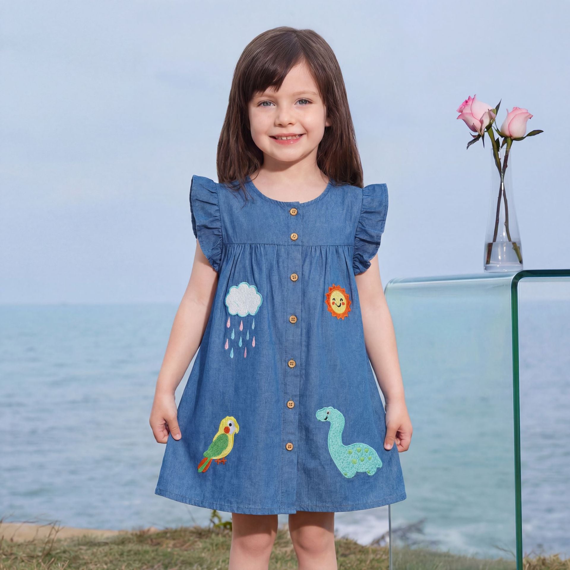 Robe pour enfants avec application de dessin