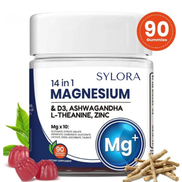90 capsules gélifiées « 14 en 1 » pour adultes à base d'ashwagandha, de vitamine D3, de zinc et de magnésium