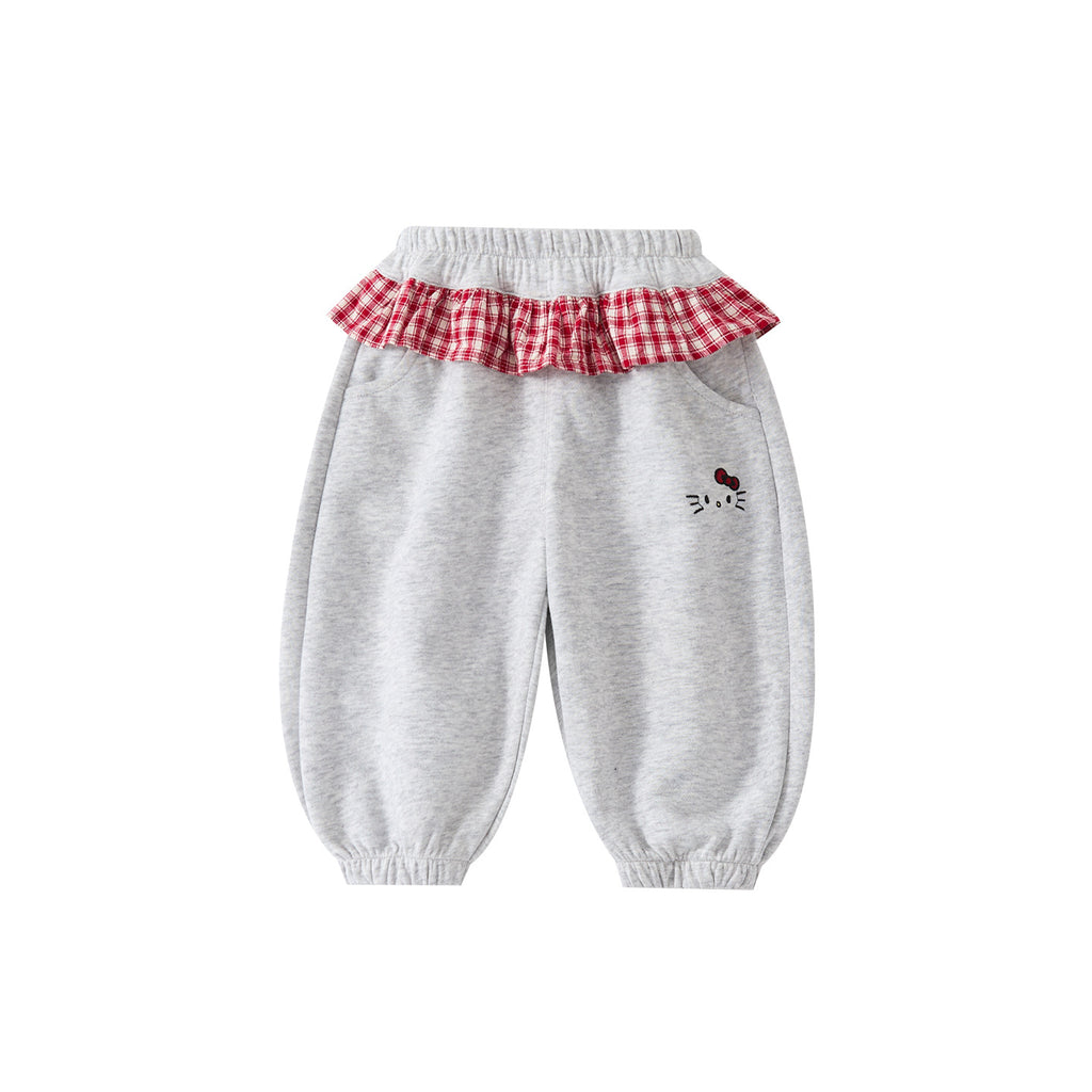 Pantalon décontracté, élégant et polyvalent avec bordure en dentelle