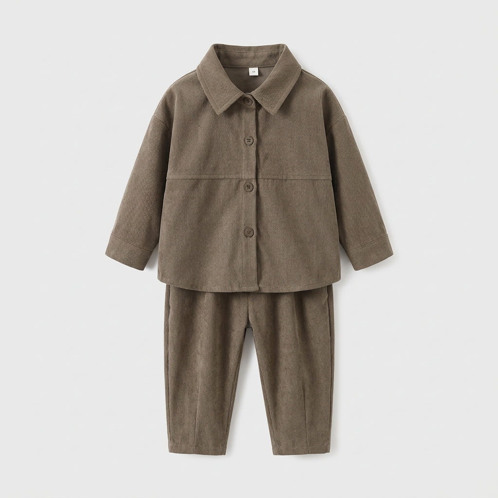 Ensemble deux pièces décontracté , avec veste en velours côtelé