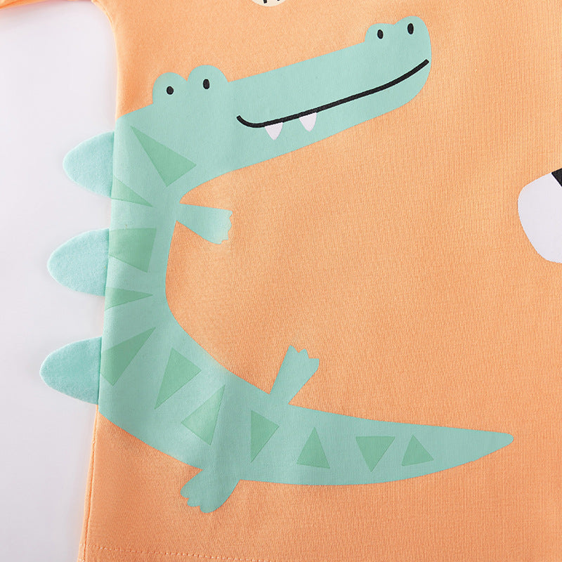 Ensemble garçon à manches courtes avec motifs de dessins animés