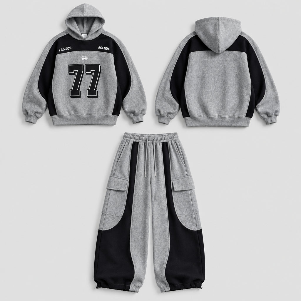 Ensemble sweat à capuche et pantalon,tendance et ample