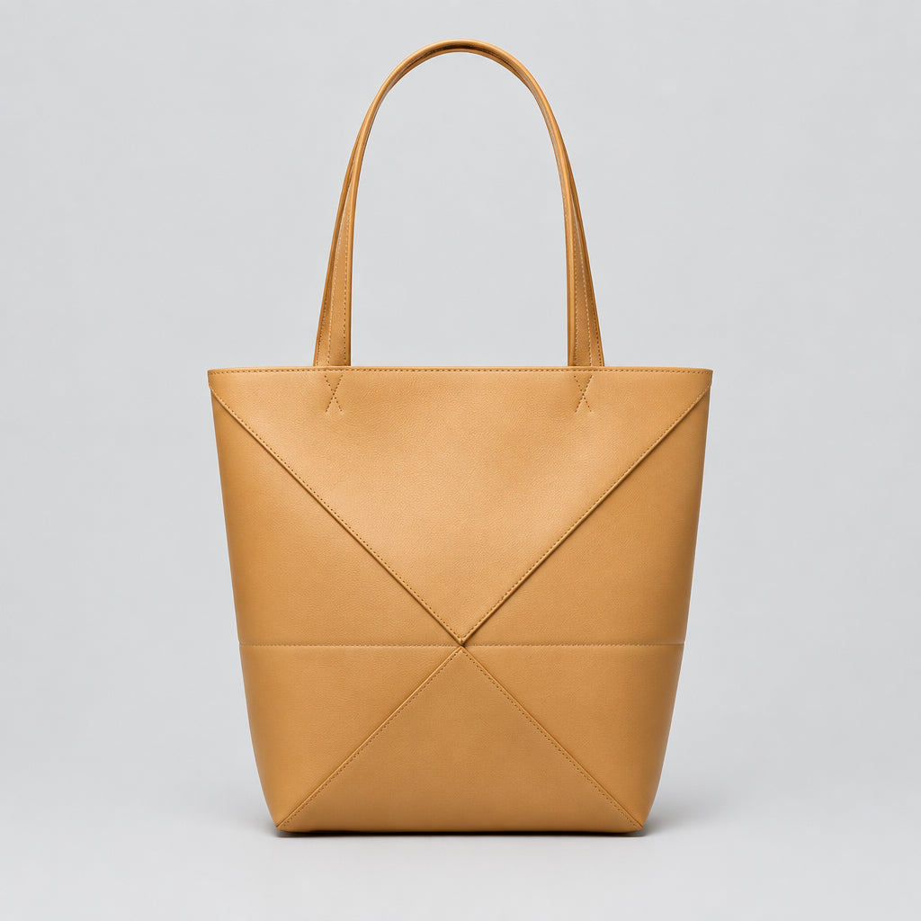 Sac-seau pliable à grande capacité, porté épaule, avec empiècements géométriques