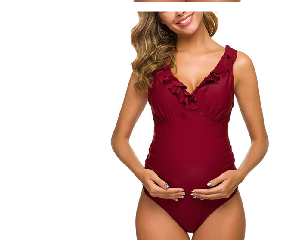 Maillots de bain de grossesse une pièce, , maillots de bain à volants,
