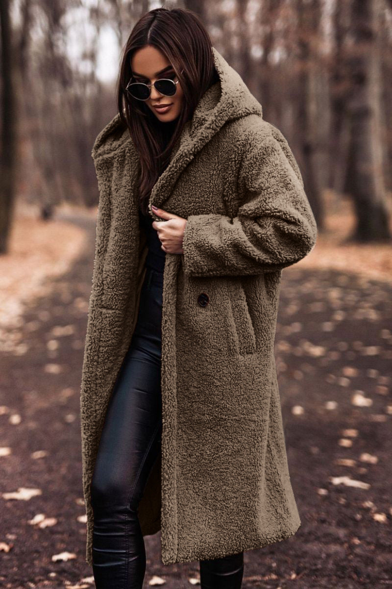 Manteau long en laine pour femme
