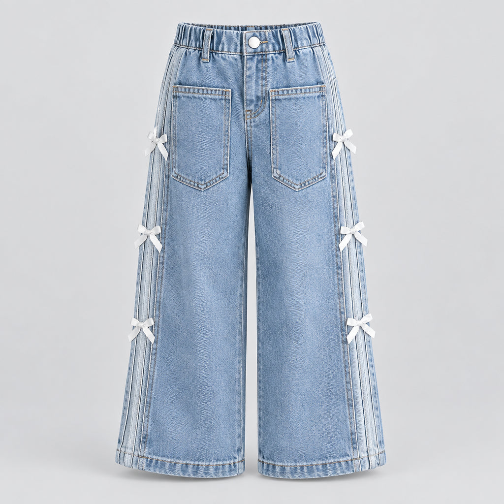 Pantalon en jean  avec joli nœud papillon