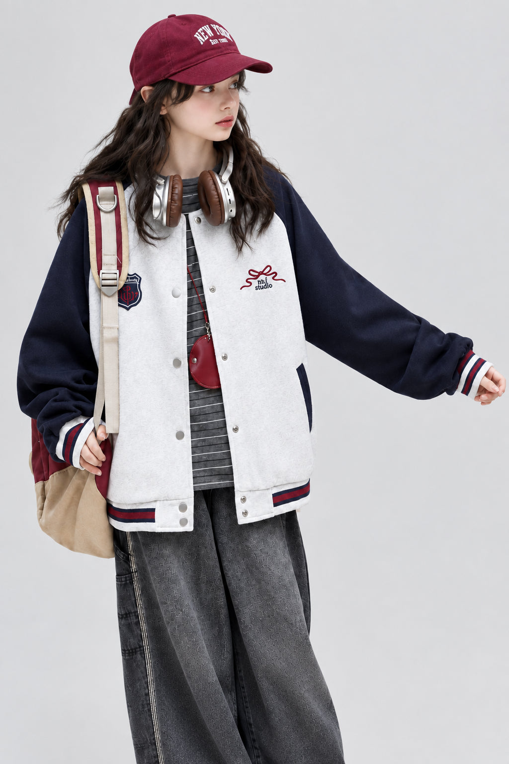 Veste de baseball pour filles – Vêtement d'extérieur à manches longues