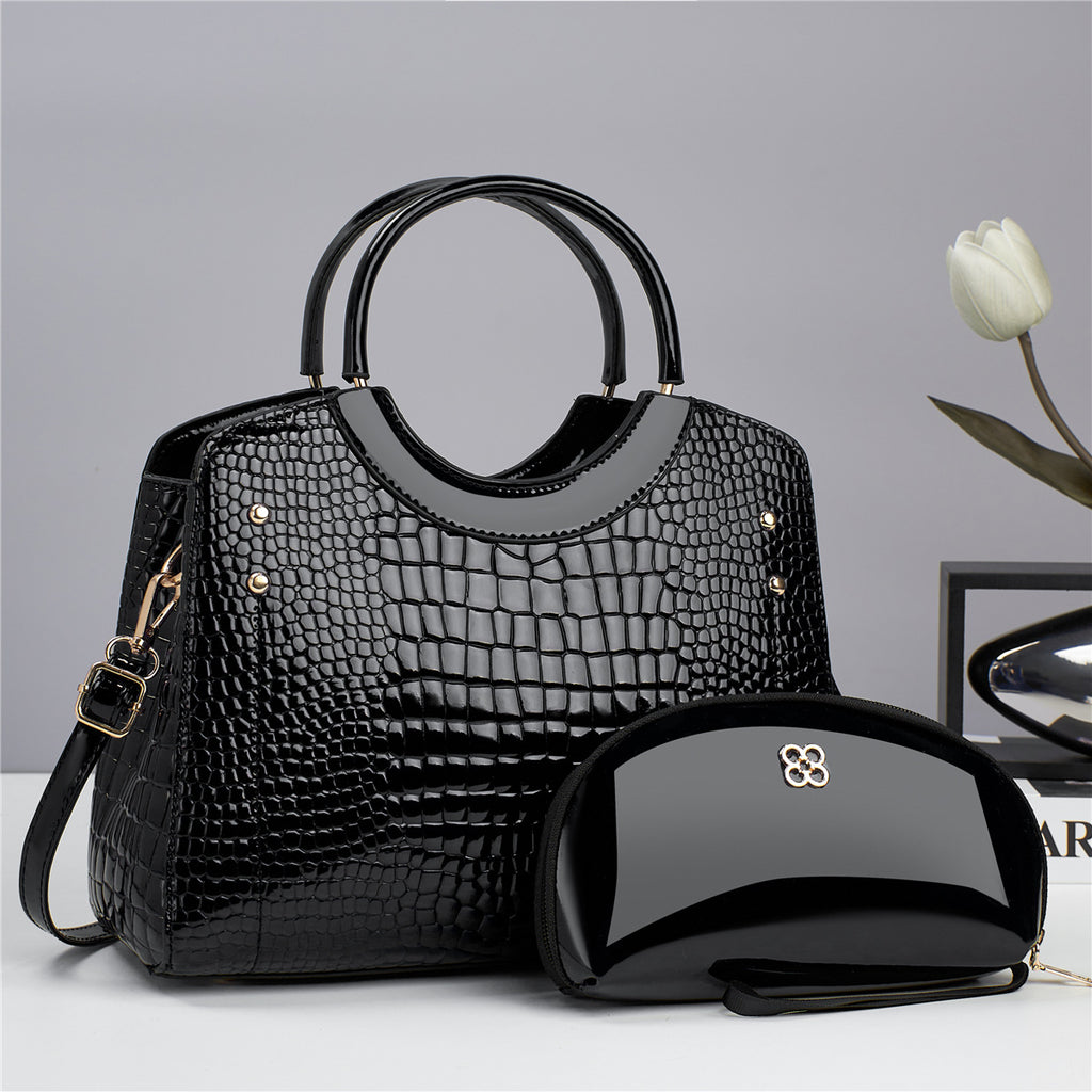 Sac à main effet peau de serpent brillant