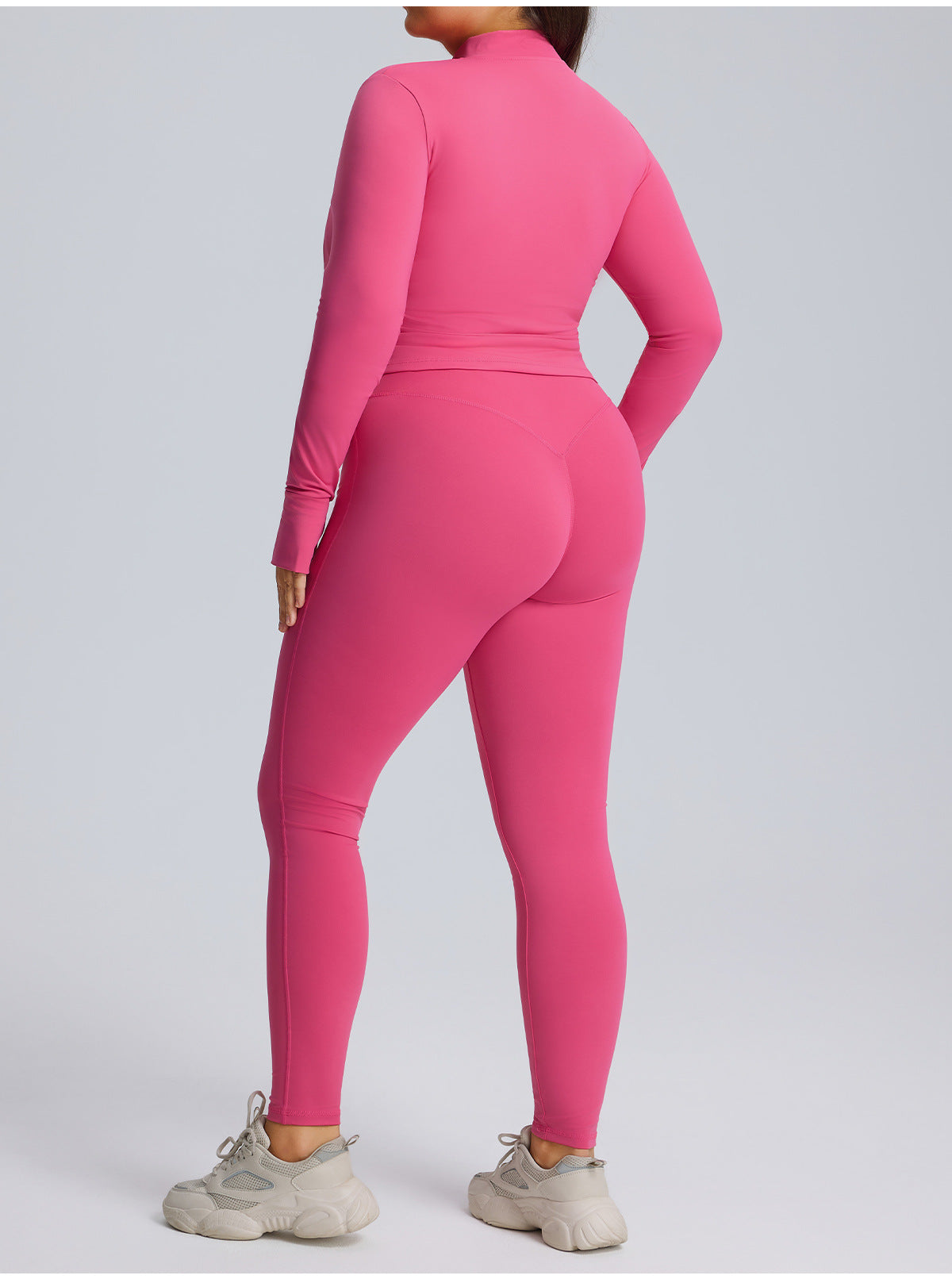 Ensemble de yoga à manches longues pour femme, ensemble trois pièces