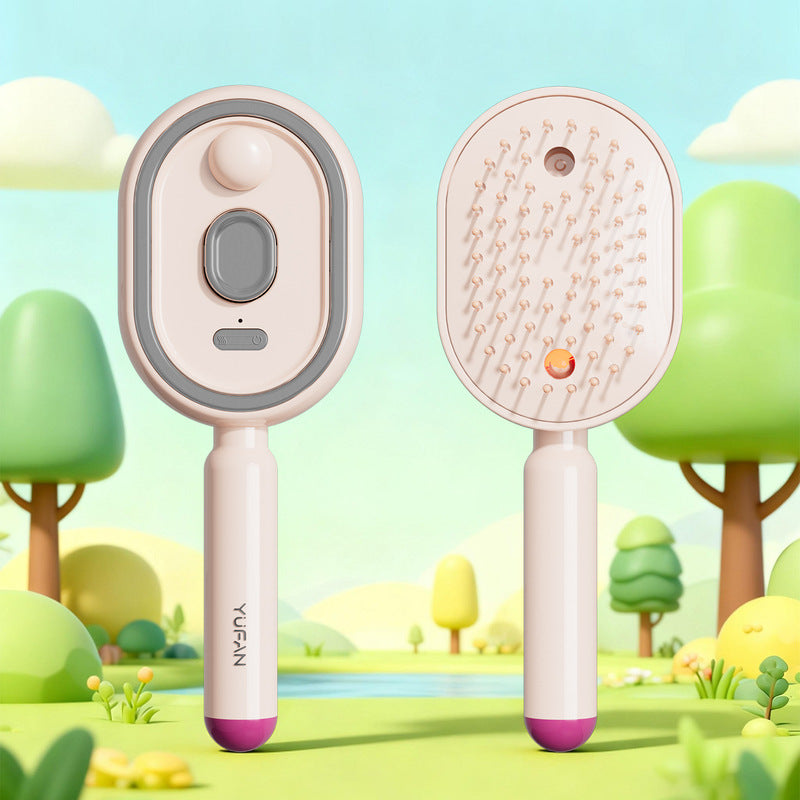 Brosse lissante à vapeur électrique avec diffusion de brume, peigne ionique pour réduire la casse et éviter les résidus, outil de coiffage pour des cheveux lisses et brillants