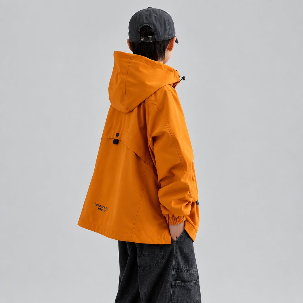 Veste coupe-vent décontractée à capuche