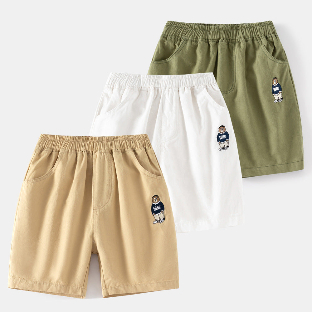 Shorts d'été avec broderie de dessin animé
