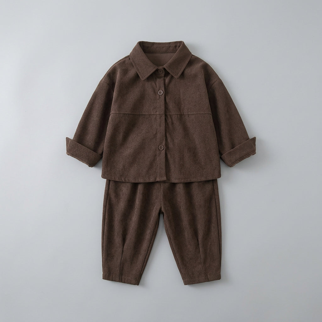 Ensemble deux pièces décontracté , avec veste en velours côtelé