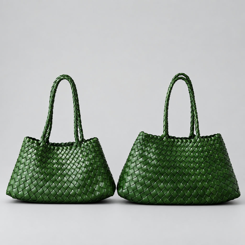 Sac tressé en cuir véritable