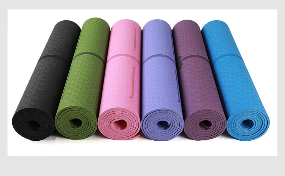 tapis de yoga avec lignes de positionnement, antidérapant