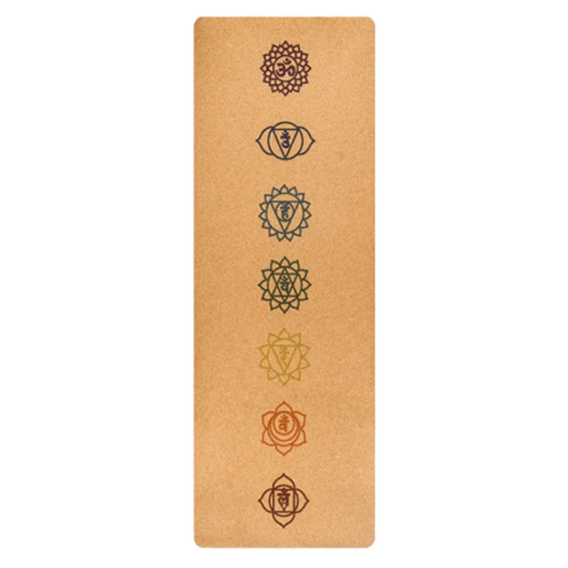 Tapis de yoga en liège naturel et TPE 183 x 68 cm, idéal pour le fitness, le Pilates et autres exercices. Antidérapant, il offre un excellent maintien et des lignes de positionnement pour le corps.
