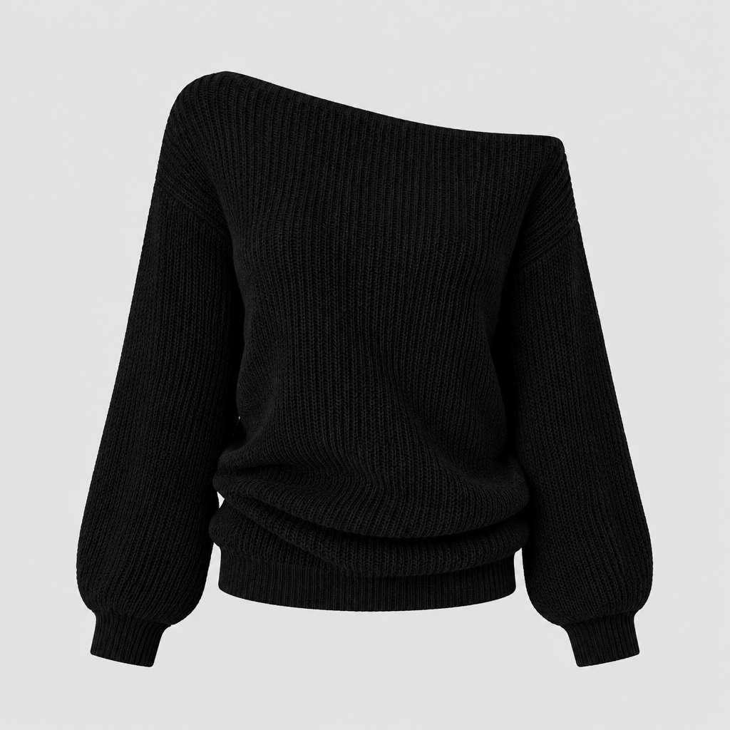 Pull en maille à épaules dénudées