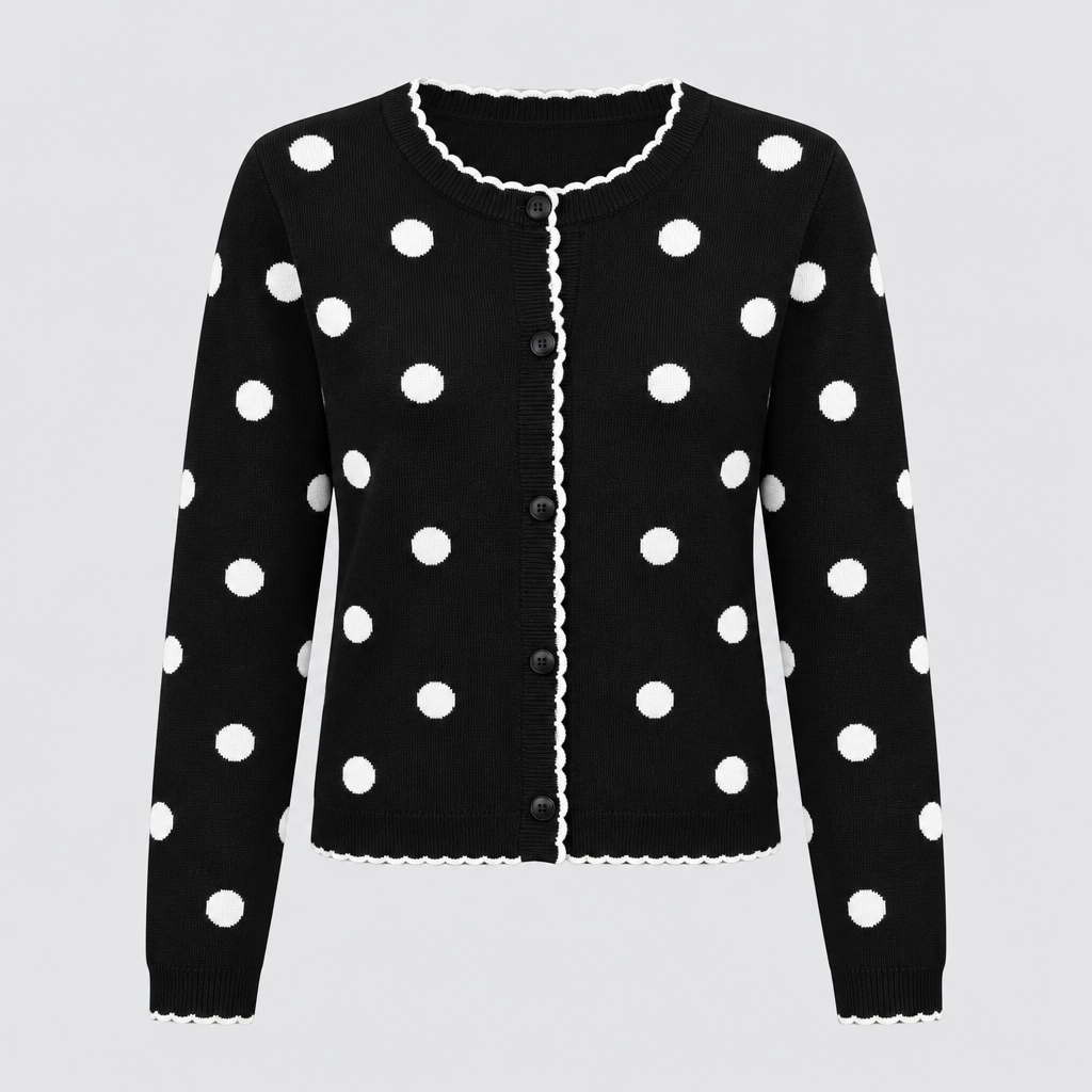 Gilet en maille à pois