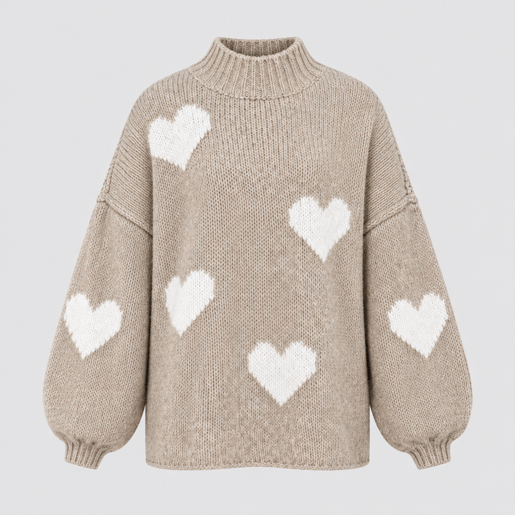 Pull en maille à motif cœur
